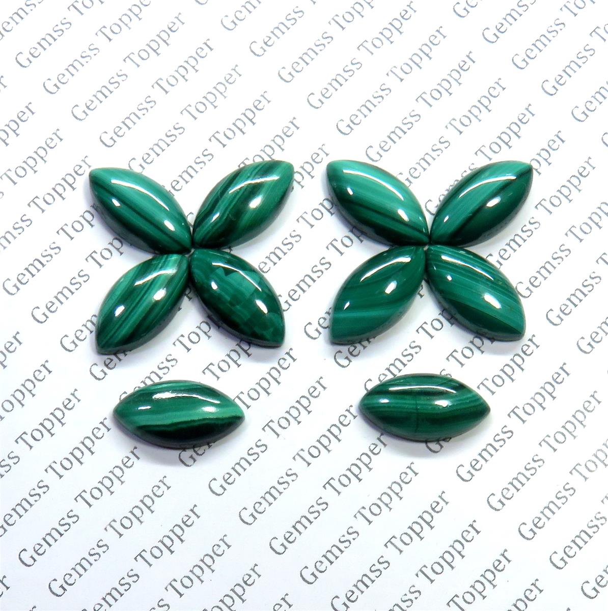 Malachite 7x14 mm Marquise Cabochon
